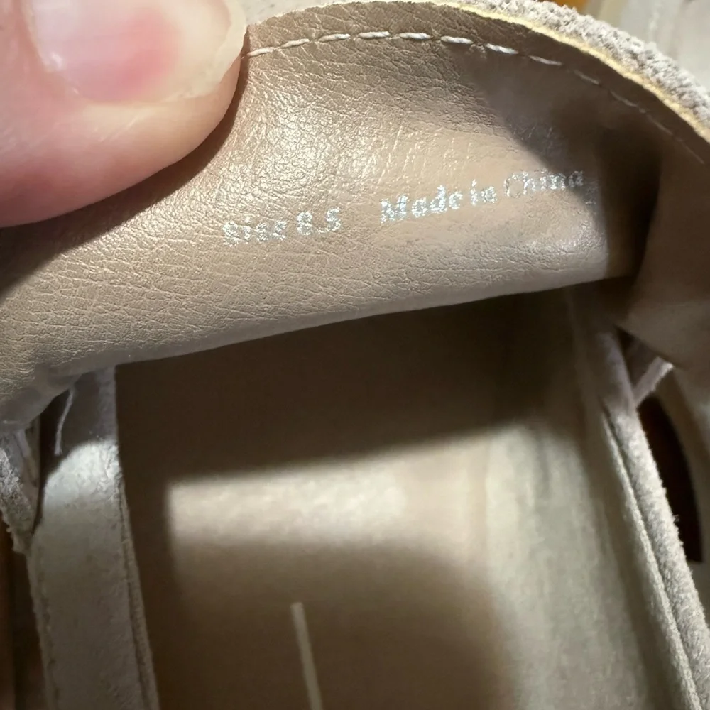 Dolce Vita Neutral Chunky Platform Elias Dune Suede Leather Loafers 8.5